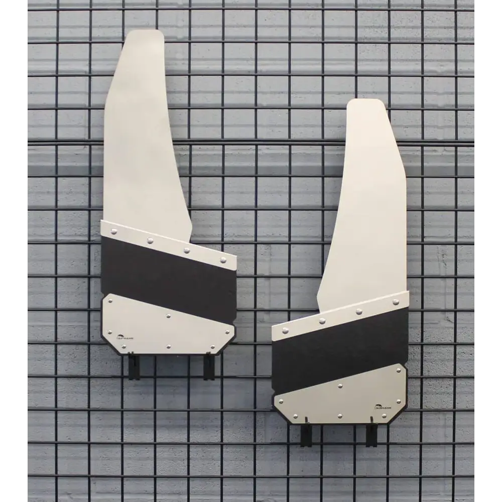 Angled Cut Rear 14" Mud Flaps W/ Stainless - AIHAH3R-14-SS